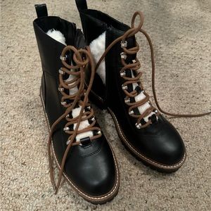 Target black fur winter boots. NEVER WORN
